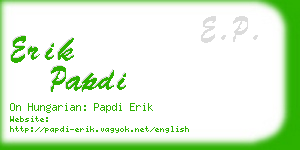 erik papdi business card